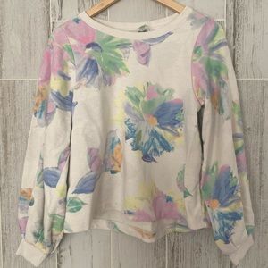 Watercolour floral crew neck sweatshirt